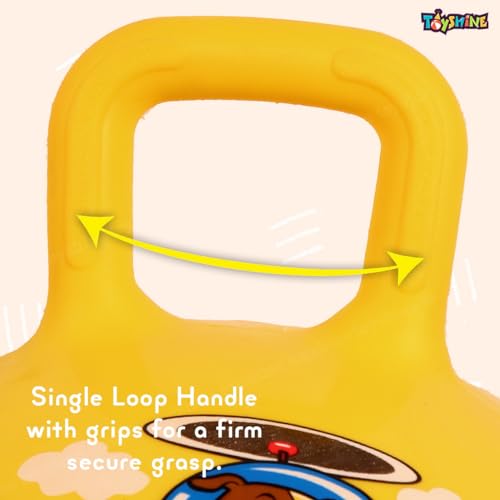 Image of Toyshine 55cm Hopper Ball Inflatable Hopping Balls Jumping Therapy Toys Sit and Bounce Ball with Handle for Kids Ages 5+, Yellow