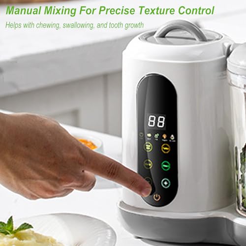Babynahrungszubereiter, Multifunktions Baby Food Maker mit Dämpfen, Mixen & Erwärmen, Babybrei Zubereiter mit 4 Kochvoreinstellungen Dampfgarer und Mixer für Babynahrung