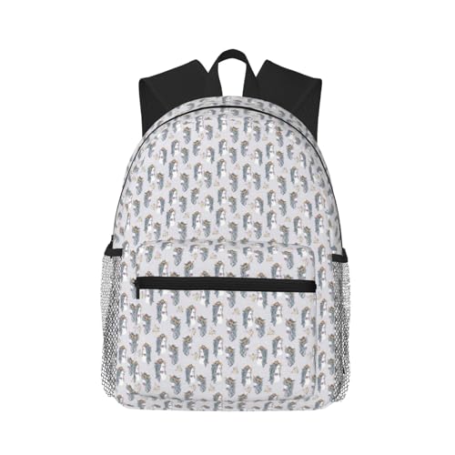 Sac à dos léger pour ordinateur portable avec imprimé chevaux