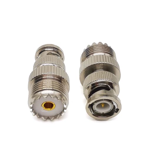 Adaptador UHF hembra a BNC macho coaxial 2 piezas miniatura 4