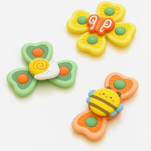 Image of Toy Imagine Insect-Themed Suction Spinner Toys for Babies & Toddlers - Fidget Toys for Kids 0 to 5 Years - Travel-Friendly Baby Toy (Insect-Themed-1)