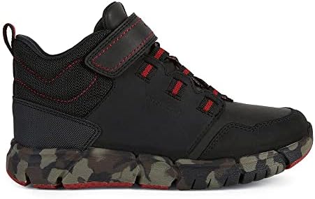 Geox J Flexyper Plus Boy, enkellaars voor kinderen en jongeren, Grijs Zwart, 37 EU