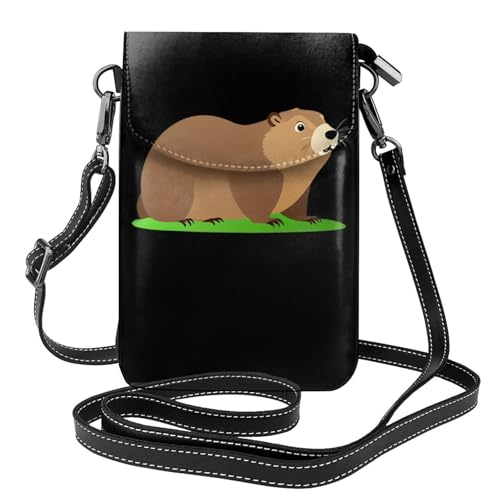 Sac téléphone cuir marmotte idéal pour camping, marche et voyages