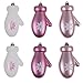 Clever Creations Shatterproof Christmas Tree Ornaments Large Pink and White Mitten 4" Tall Christmas Decor | 6 Piece Set Perfect for Christmas Decorations