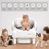 Self Cleaning Litter Box,Open Top Automatic Litter Box with App Control for Multiple Cats, Safety Sensors Protection, Odor Control Includes 2 roll Liners,Large Waste Bin, Cream White