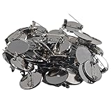 pson 50PCS 25mm Premium Brooch Pin Bases, Silver Plated Round Disc Trays, Thicken Cabochon Trays for DIY Jewelry Making, Badge Crafts & Custom Accessories