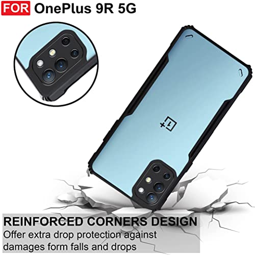 Image of Zapcase Back Case Cover for OnePlus 9R | Compatible for OnePlus 9R Back Case Cover | 360 Degree Protection Back Cover Case | Clear Case with Camera Protection | (TPU + PC | Matte Black)