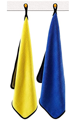 Image of Auto Hub Heavy Microfiber Cloth 500 GSM (Size 60cm x 40cm) /Pack of 2,for Car Cleaning and Detailing, Double Sided, Extra Thick Plush Microfiber Cloth Lint-Free, Color:- Mix