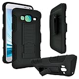 Galaxy J3 Mobile Case, Customerfirst - High Impact Resistant Black Dual Layer Armor Holster with Loc