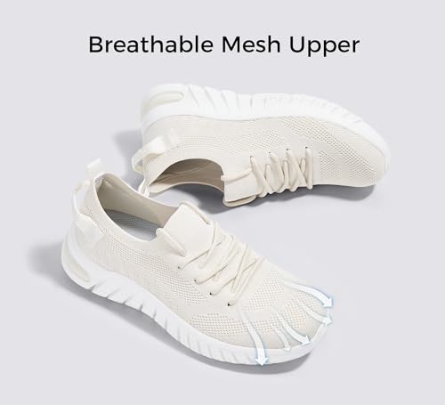 LUCKY STEP Women's Mesh Slip on Sneakers Lightweight Breathable Wide Width Walking Shoes Nursing Casual Gym Workout Tennis Footwear2