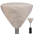 IDOXE Heat Lamp Cover Top Outdoor, Updated Oxford Fabric Waterproof Garden Treasure Patio Gas Heater Cover with Zipper and Reflective Strip, PU Coating, Anti-UV, Outdoor Stand Up Beige