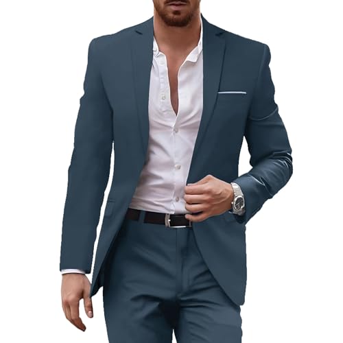 Suit for Men 2 Piece Slim Fit Suit One Button Prom Tuxedo Suit Set Men Blazer Pants for Party Wedding4