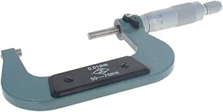 Utoolmart Outside Micrometer Metric 50-75mm 0.01mm Accuracy Metal Precision Measuring Tools for Machinist Engineer, Light Green