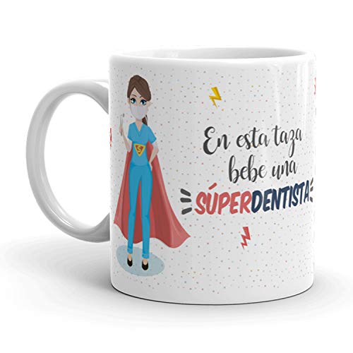 Kembilove Taza de Café Dentista – En esta taza bebe un Súper Dentista – Taza de Desayuno para la Oficina – Taza de Café para Profesionales de Superhéroes – Regalos Personalizados Kembilove Taza de Café Dentista – En esta taza bebe un Súper Dentista – Taza de Desayuno para la Oficina – Taza de Café para Profesionales de Superhéroes – Regalos Personalizados