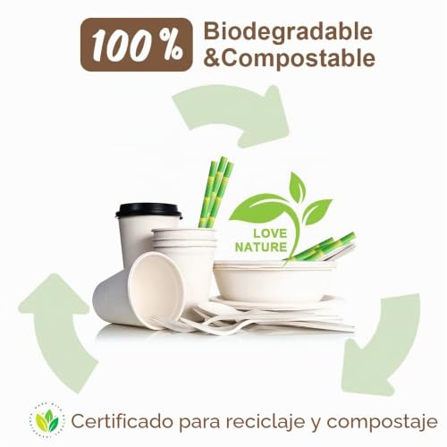 Miniatura 3 de Vicloon Paja De Papel, 100pcs Pajita Papel, Pajitas Fiesta Papel Utilizado Para Cumpleaños, Bodas, Navidad, Pajitas Biodegradables, Verde Bambú