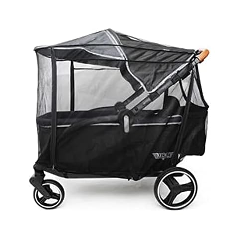 Keenz Folding Collapsible Mosquito Netting Sun Shade Protection Cover Accessory with Zippered Opening for The 7S 2 Passenger Wagon, Black (Net Only) Cover
