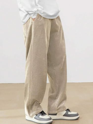Image of ZAFUL Men's Corduroy Straight Leg Loose Fit Casual Pants