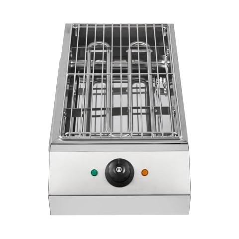 LIAPDG 1800W Countertop Electric BBQ Grill Commercial and Home use Stainless Steel Barbecue Griddle Smokeless Portable Cooking Oven for Indoor Outdoor Picnic 122° F to 572°F for Burgers, Fish, Steak Cover