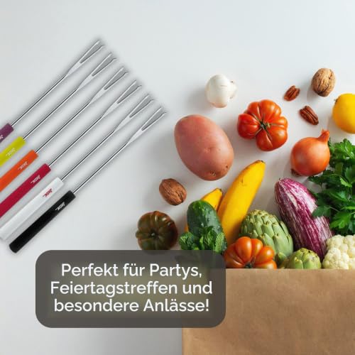 Foto von Spring 2690260606 Fleischfondue-Gabeln Basic bunt 6 Stück, Edelstahl, silber, 1,8 x 12 x 27 cm