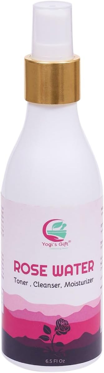 100% Pure Rose Water 6.5 fl oz | for Face & Hair | Alcohol Free & Artificial Coloring Free | by Yogi’s Gift®