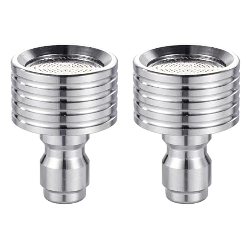 omiinitio 2 unids boquilla de agua de acero inoxidable ducha 1/4 rápida lavadora de alta presión accesorio para riego de flores manguera de jardín de acero inoxidable
