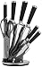 Chef Essential Stainless Steel Non-Slip Mixing Bowls Set with Lids and Graters, Set of 5, Black