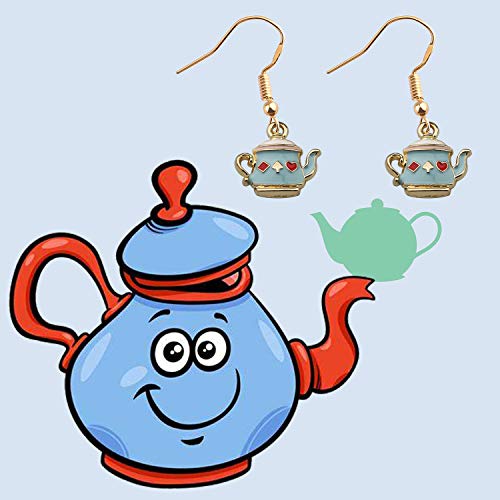 MAOFAED White Rabbit Mushroom Cartoon Lover Teapot Gift, Teapot Earring, Fairytale Gift2