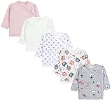 TupTam Unisex Baby Langarm Wickelshirt 5er Set, Farbe: Mädchen 2, Größe: 56