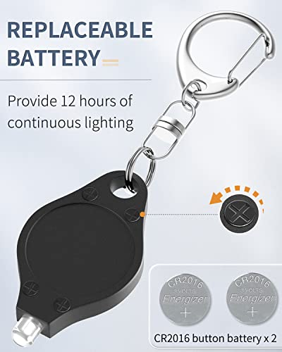 Uniclife 10 Pack Mini Led Keychain Flashlight 12 Lumen Portable Ultra Bright Battery Powered Black Torch With Spring Carabiner For Outdoor Camping Hiking And Emergency Lighting (Batteries Included) #TOP5