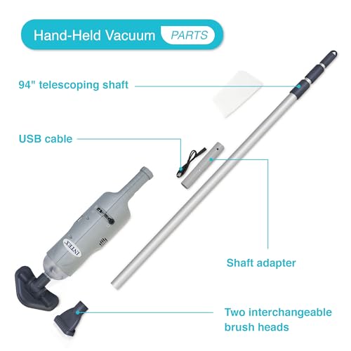 Intex 28620EP Handheld Pool Vacuum Cleaner Rechargeable 94 Inch Telescoping Shaft And 2 Interchangeable Brush Heads For Above Ground Swimming Pool And Spa thumb #3