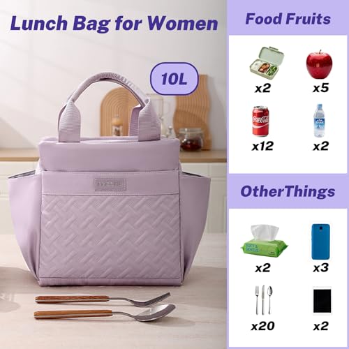 stillithou Lunch Bag Insulated Leakproof, Lunch Bag Women Lightweight Waterproof for Work Travel Beach Picnic, Medium(Normal), Black — view 4
