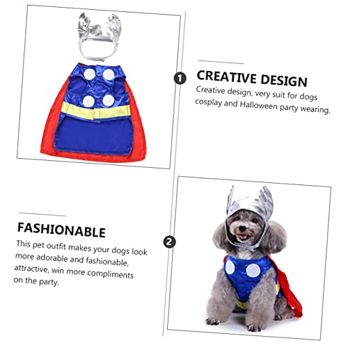 Disfraz para perro Halloween de tela poliéster con sombrero miniatura 3