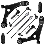 New Complete 10pc Front Suspension Kit - Both (2) Front Lower Control Arm & Ball Joint, All 4 Inner & Outer Tie Rod, 2 Front Sway Bar, for 08-10 Grand Caravan - Town & Country