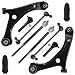 New Complete 10pc Front Suspension Kit - Both (2) Front Lower Control Arm & Ball Joint, All 4 Inner & Outer Tie Rod, 2 Front Sway Bar, for 08-10 Grand Caravan - Town & Country