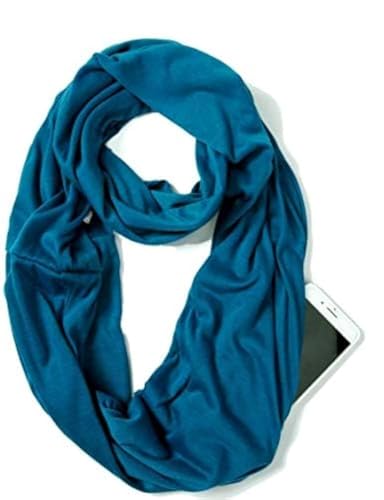 elzama Infinity Loop Solid Color Scarf With Hidden Zipper Pocket ...
