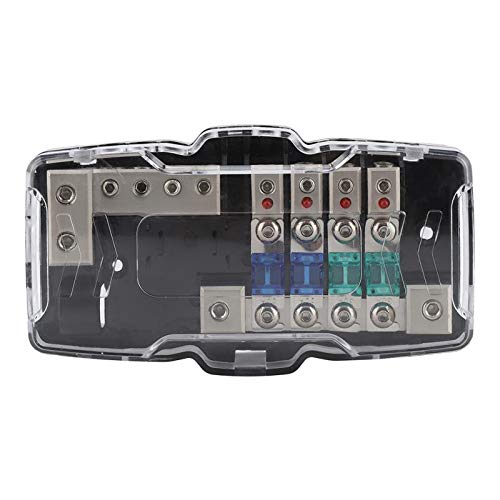 Car Audio Stereo ANL Portafusibili a Lama Blocchi di Distribuzione 04GA Fusibili a 4 Vie Scatola Blocco 30A 60A
