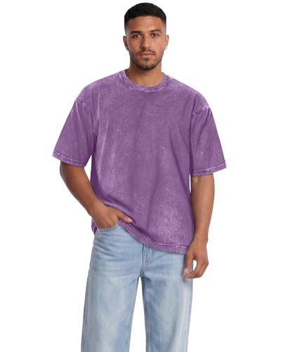 Image of Oversized Tshirts for Men Short Sleeve Vintage Washed Basic Loose Tees 2026