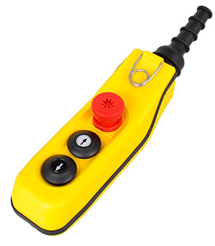 Hängetaster, Kransteuerung, Steuerflasche, Kran, Steuerschalter, 3 Tasten: Not-Aus+auf/ab 1-Stufig MKHT3-0 Cover