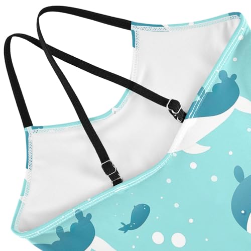 Whale Blue Girls One Piece Swimsuit Beach Swimwear 208571724