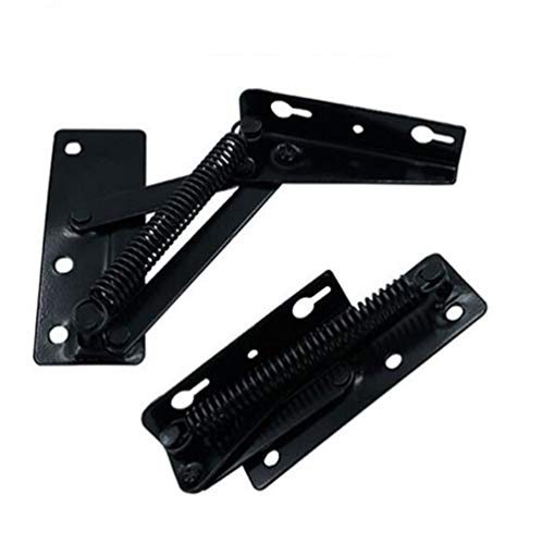 Yum 2 Pieces 80 Degree Foldable Lifting Bracket, Black Spring Hinges Are Widely Used In Sofa Hinge Lifters, Furniture Storage Support Hinges #TOP2