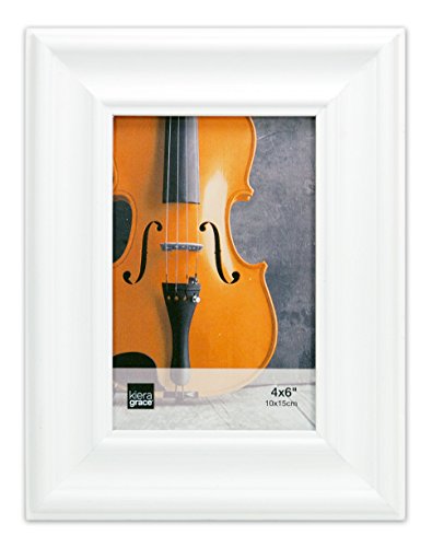 Kiera Grace Callard Wood Picture Frame, 4 by 6-Inch, White