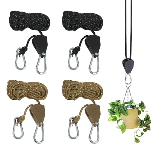 4 Sangles à Cliquet Réfléchissantes 4m X 4mm MISIQIMA - Pour Tente, Auvent, Fixation - Vert Gris - 5