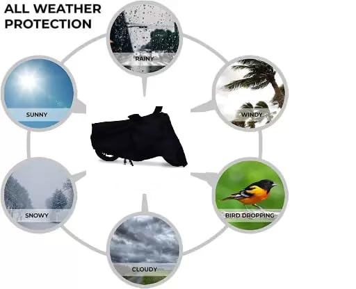 Image of Dustproof, Waterproof, Birds Dropping Protected Bike Body Cover with Mirror-Pocket and Belt-Buckle for Hero Passion Plus Bike Cover