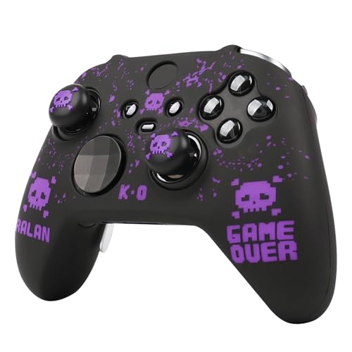 Image of Pixelated Skull Controller Skin Compatible with Xbox Elite Series 2 Core Wireless Controller, RALAN Protector Case, Customised Thumb Grips Cap