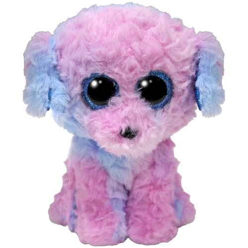 TY Beanie Boos - Flore Le Caniche avec Grands Yeux Bleus et Paillettes, la Peluche aux Grands Yeux Scintillants - 15 cm - T37389