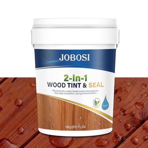 Advanced Wood Stain&Sealer, (Redwood, 5 Gallon), Enhances Wood Grain, Waterproof, Flexible, Crack...