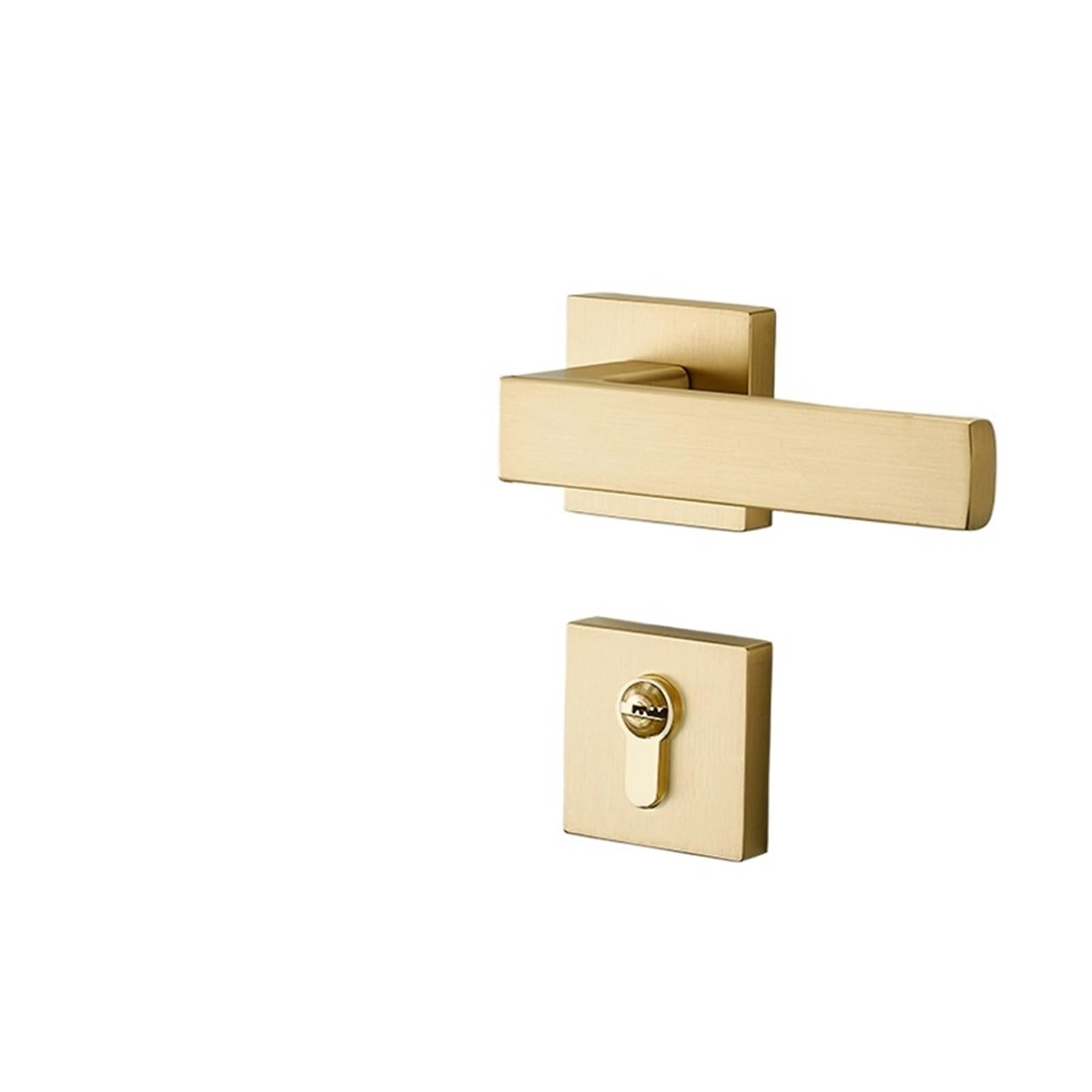 Kfvmvtdw One Color Brushed Gold Simple Magnetic Silent Split Lock Bedroom Handle