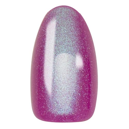 Glamnetic Press On Nails - MaDamn | French Tip UV Finish Short Pointed Almond Fake Nails, Salon Quality Semi-Transparent Nails in 12 Sizes - 24 Nail Kit with Glue