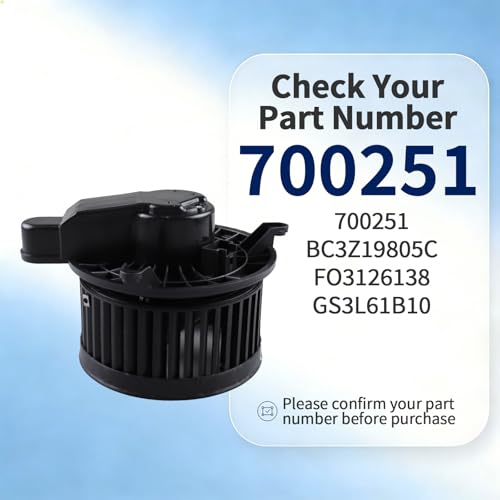 Image of HVAC Blower Motor with Fan - Compatible with F-250 F-350 F-450 F-550 Super Duty 2011-2016 and 6 2009-2013 - AC Heater Fan Assembly - Part Number 700251 BC3Z19805C