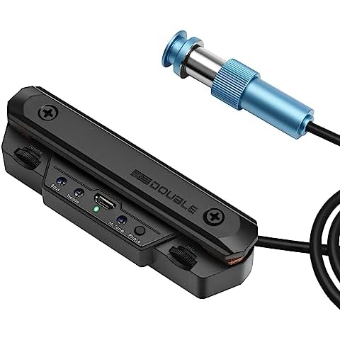 Acoustic Guitar Pickup Rechargable Active Soundhole Guitar Pickup Adjustable Pickup for Guitar Magnetic Coil Build-in Volume Control Guitar Microphone Acoustic Pickup Cover